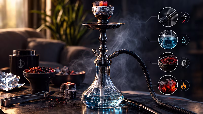 چرا قلیان خوب کام نمیدهد؟ ۱۰ دلیل + راه‌حل